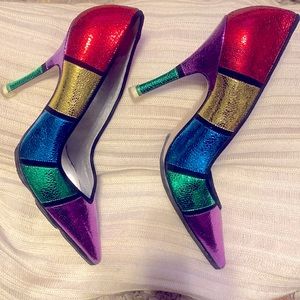 The Attico Metallic Multicolored Heels